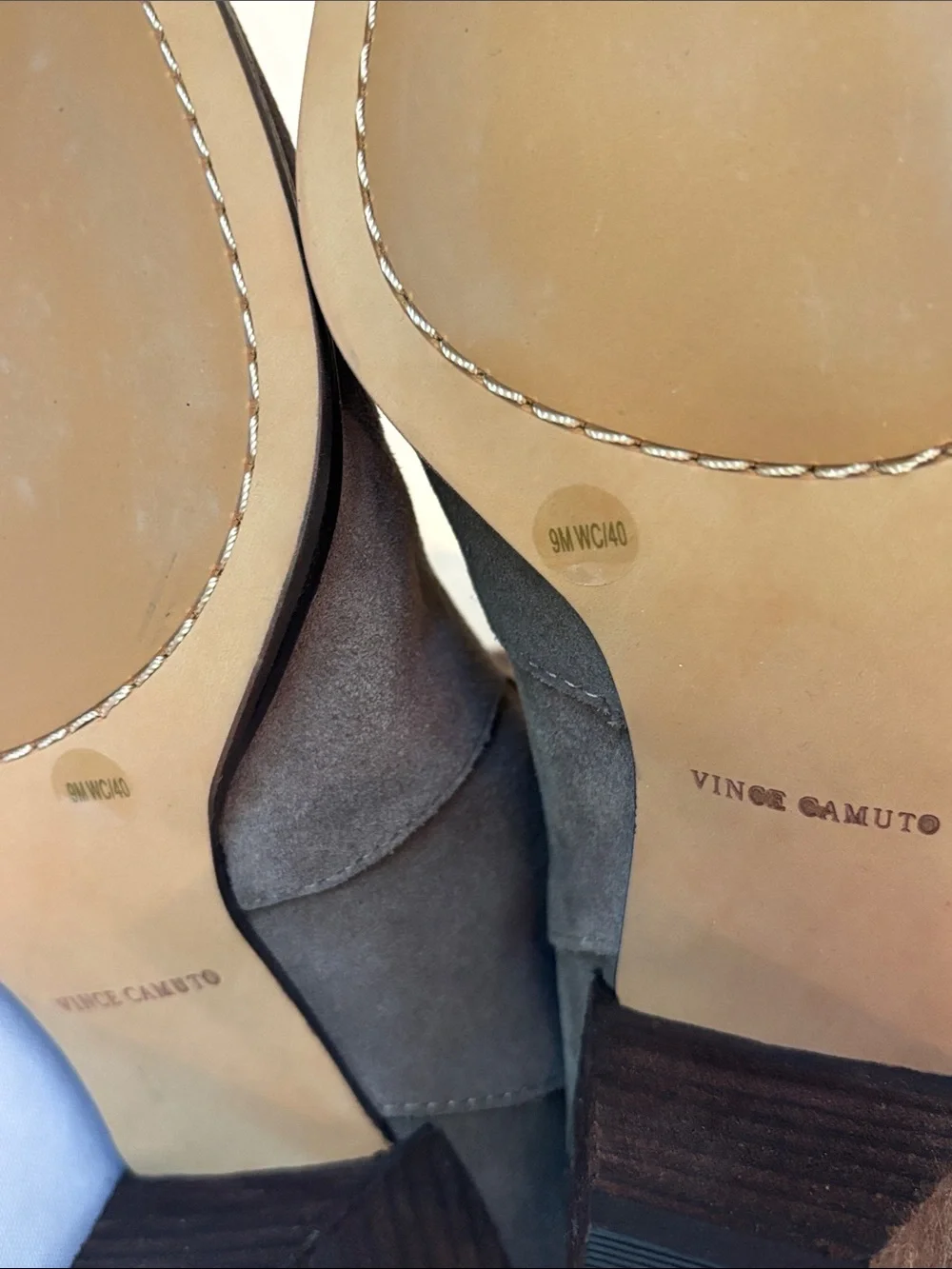 NEW! Vince Camuto Taupe Suede Over-the-Knee Boots 9 Wide Calf